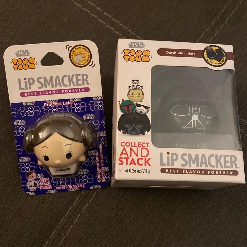 🥰🥰Disney Tsum Tsum Princess Leia and Darth Vader Lip Smacker Set🥰🥰